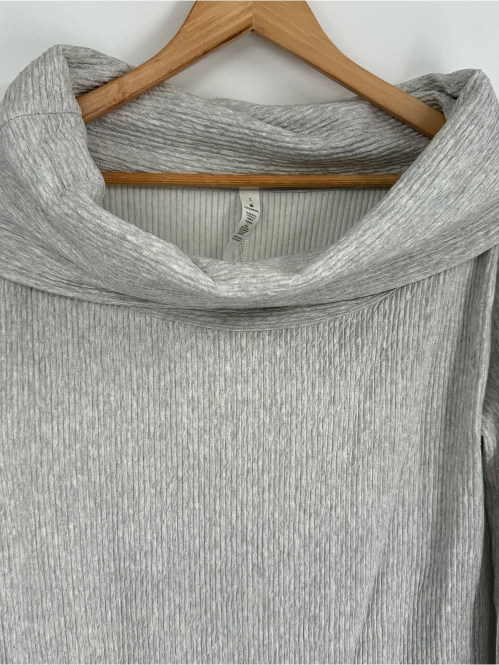 Lululemon Along the Way Cozy Ribbed Dress Mini Grey Mock Neck Knit Size S